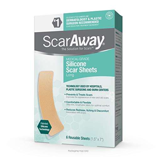ScarAway Long Professional Grade Silicone Scar Sheets, 6 ea